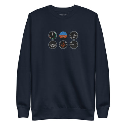 The Six Pack Sweatshirt | Aviation Enthusiast and Pilot's Embroidered Sweatshirt